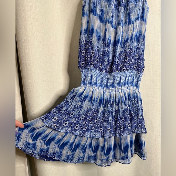 Ramy Brook Jordana Silk Blue and White Mini Dress XS - Picture 8 of 12